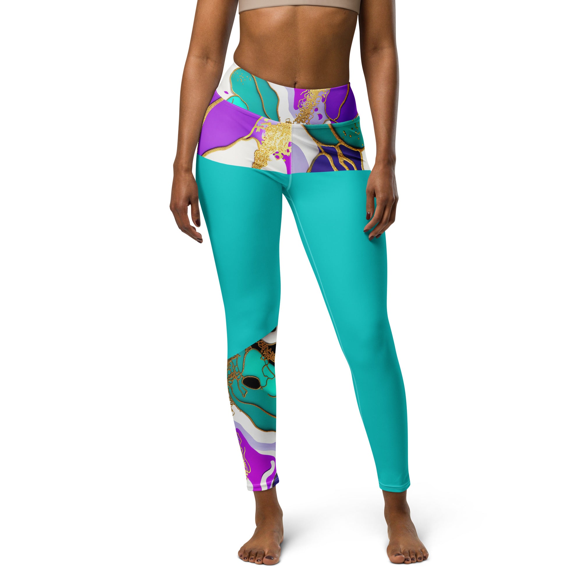 Arty Yoga Pants. Gym or Workout High Waist Leggings. "Artz" Streetwear by WickedYo.